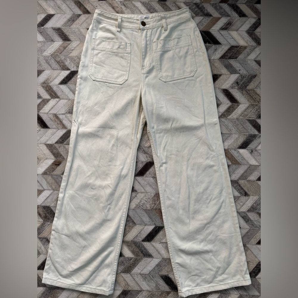 Amuse Society Brooke Cream Wide-Leg Pants